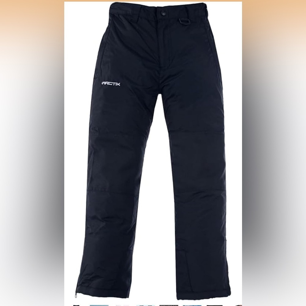Arctix Kids Snow Pants With Reinforced Knees And Seat, Black, Medium/287- 2